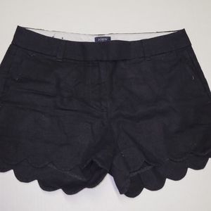 #7002 J Crew Black Scalloped Shorts